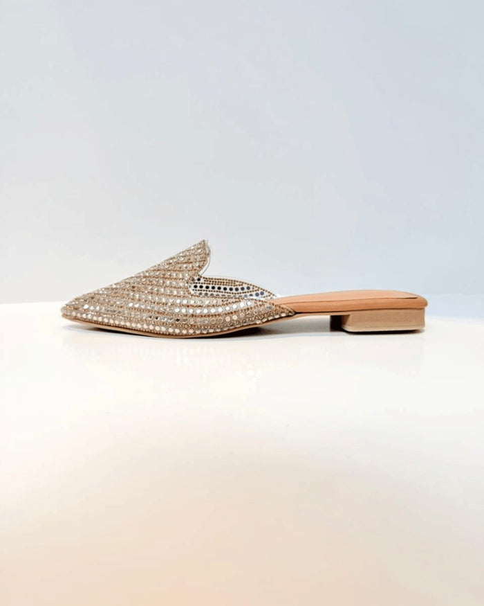 BALETA ALESSANDRA CON BRILLOS TAUPE