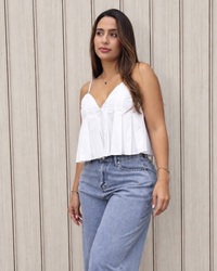 BLUSA TIRAS DETALLE BORDE BLANCO