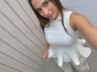 BLUSA PEPPLUM HILO BEIGE