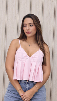 BLUSA TIRAS DETALLE BORDE ROSADO