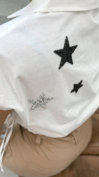 CROP BLANCO POPELINA ESTRELLAS