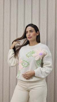 SUETER FLOR PUNTO BEIGE