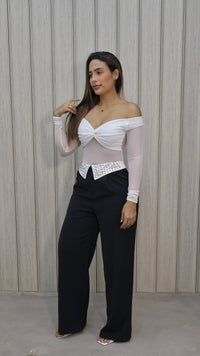 PANTALON NEGRO PRETINA BRILLOS