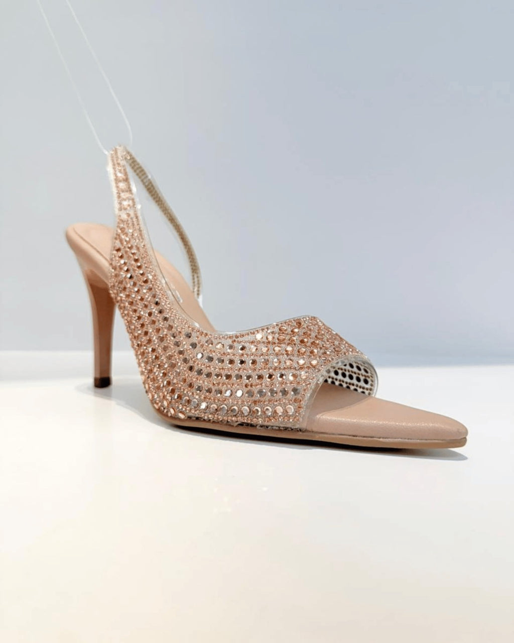 TACÓN SAMANTHA CON BRILLOS NUDE