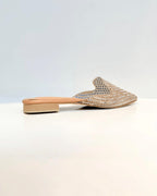 BALETA ALESSANDRA CON BRILLOS TAUPE