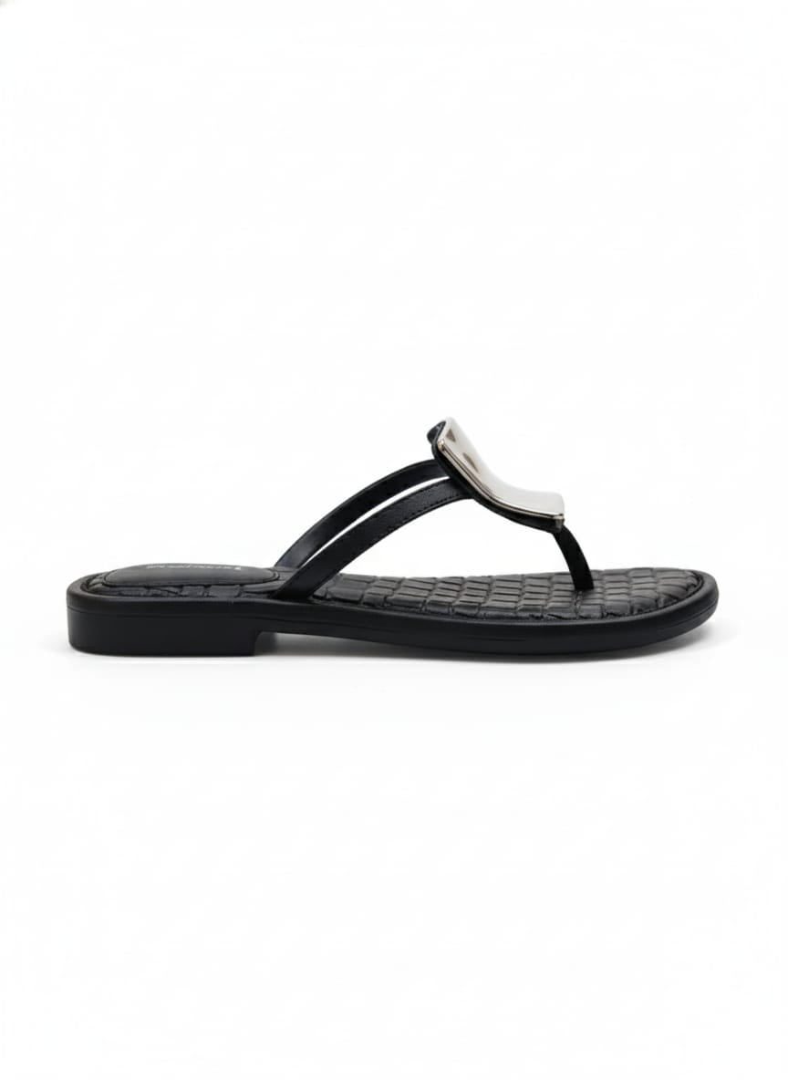 Ref. LUP26NEG SANDALIA PLANA NEGRO