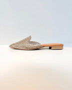 BALETA ALESSANDRA CON BRILLOS TAUPE