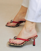 Val408ROJ SANDALIA DE TACON PIEDRAS ROJO