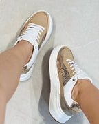 OSSTARCHA TENIS ESTILO URBANO ESTRELLA SNAKE PRINT TAUPE
