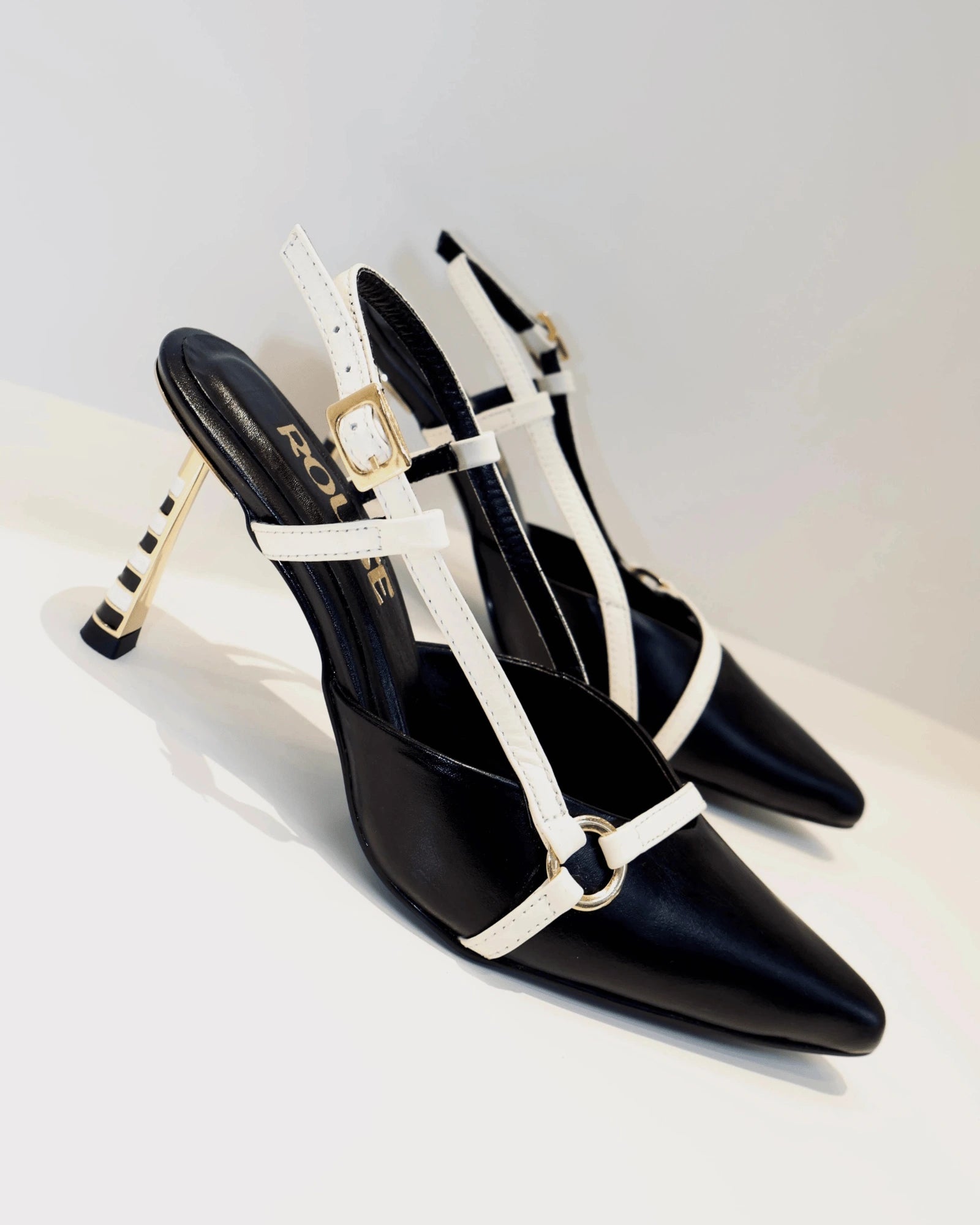 VAL415NEG TACON STILETO TACON  EN LINEA NEGRO BLANCO