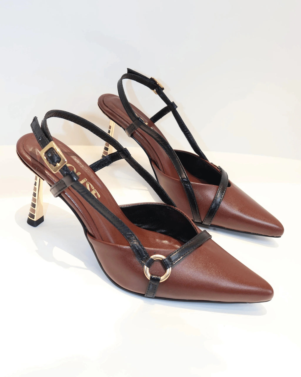 VAL415CAF TACON STILETO TACON  EN LINEA NEGRO CAFE