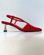 VAL414ROJ TACON ROJO DORADO BRILLOS