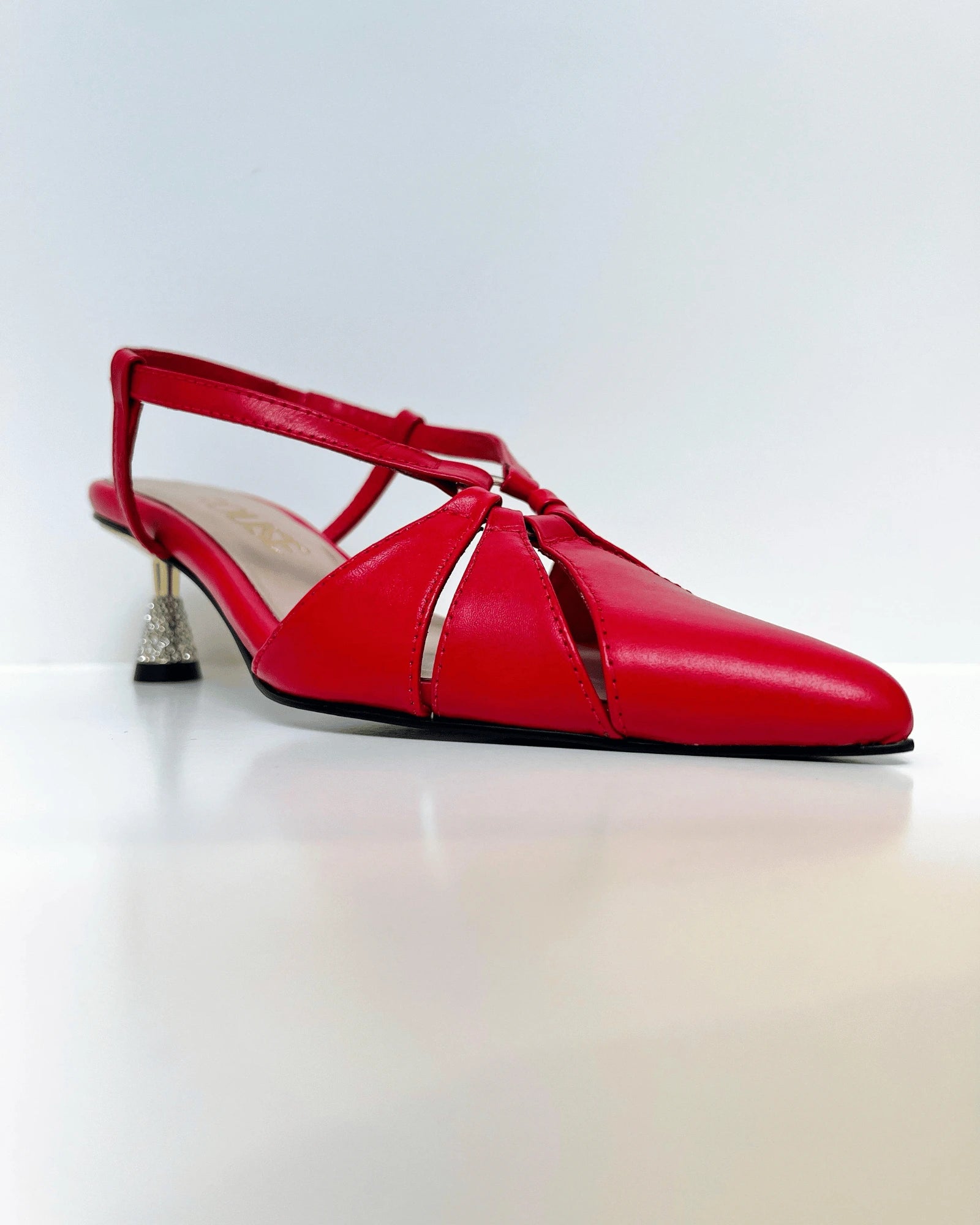 VAL414ROJ TACON ROJO DORADO BRILLOS