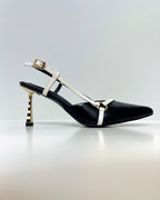 VAL415NEG TACON STILETO TACON  EN LINEA NEGRO BLANCO