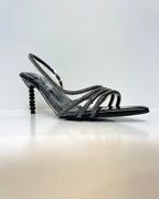 VAL402NEG SANDALIA DE TACON ELEGANTE CON DETALLES BRILLANTES NEGRA