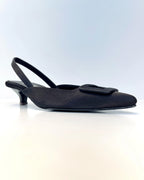 VAL367NEG TACON SLINGBACK EN SEDA NEGRO