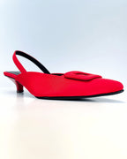 VAL367ROJ TACON SLINGBACK EN SEDA ROJO