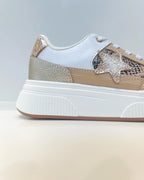 OSSTARCHA TENIS ESTILO URBANO ESTRELLA SNAKE PRINT TAUPE