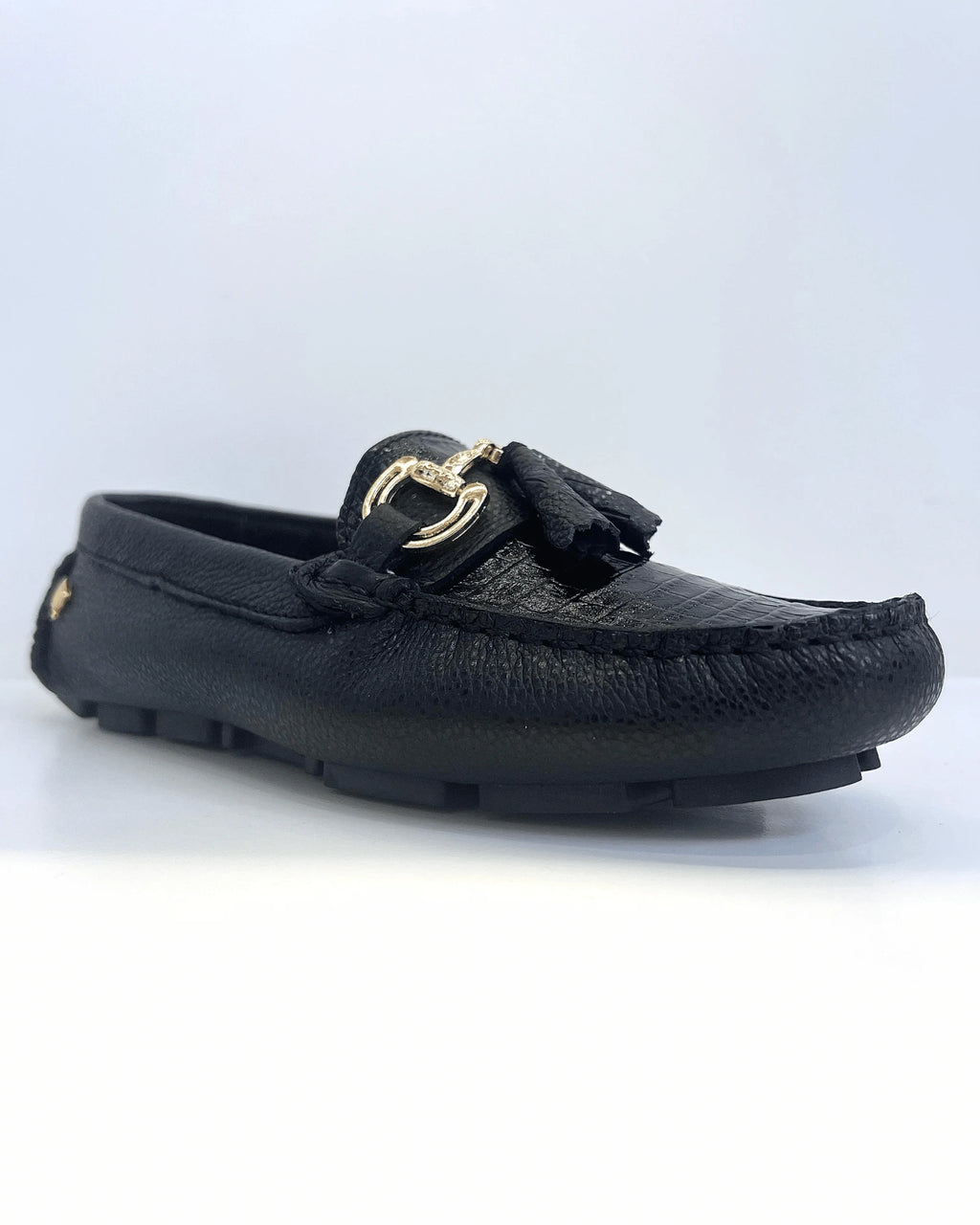 MOCASIN  NEGRO HERRAJE METALICO