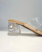 VAL400AMA SANDALIA DE TACON  MEDIO CON PIEDRA CAMEL