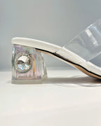 VAL400TAL SANDALIA DE TACON  MEDIO CON PIEDRA BEIGE