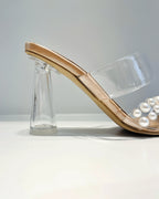 TACON TRANSPARENTE CON DETALLES DE PERLAS