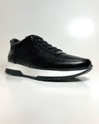 MR2023NEG TENIS NEGRO CASUAL CON DISENO PERFORADO