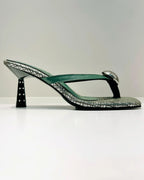 VAL408VER SANDALIA DE TACON PIEDRAS VERDE