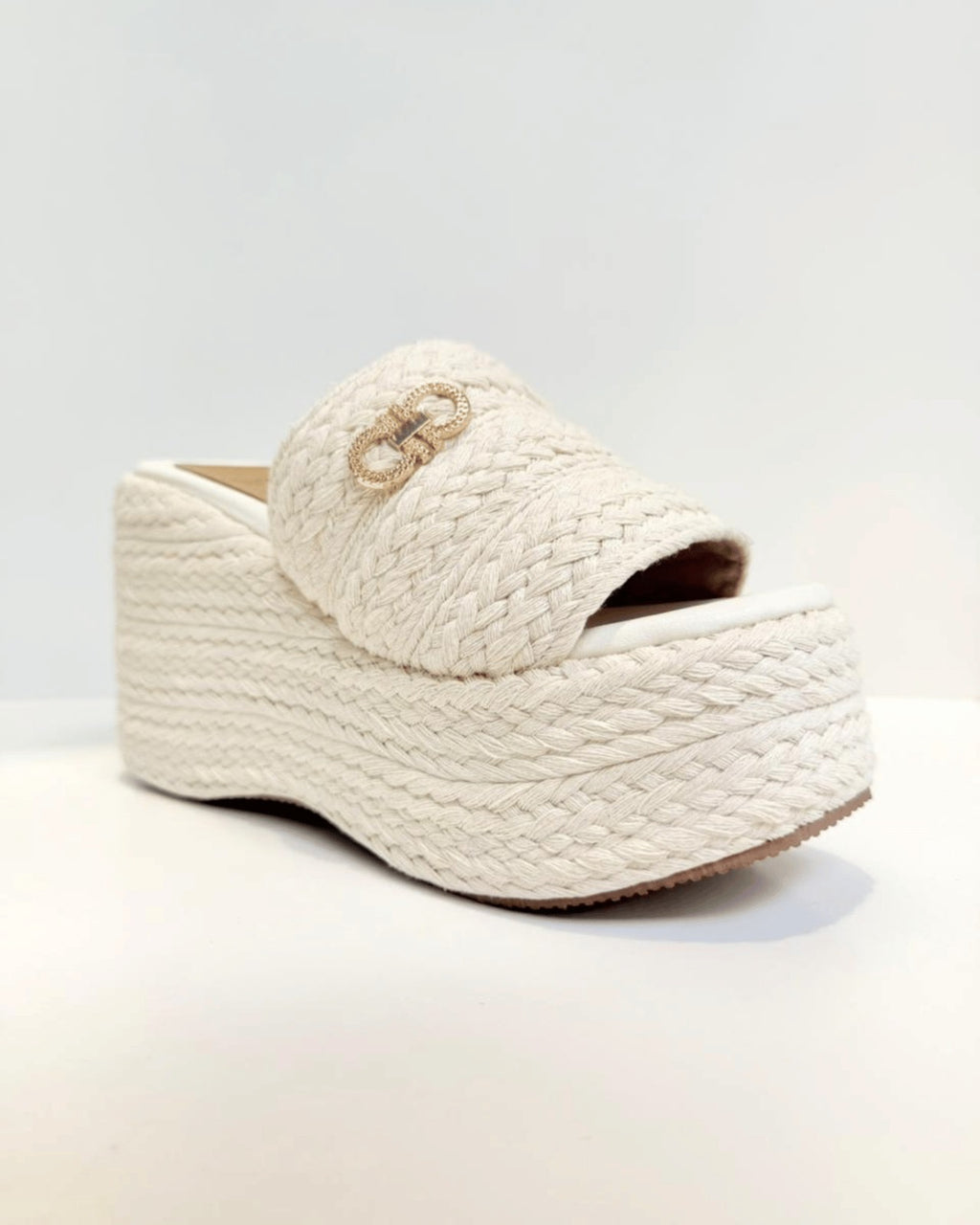 PLATAFORMA ZOÉ EN YUTE BLANCO