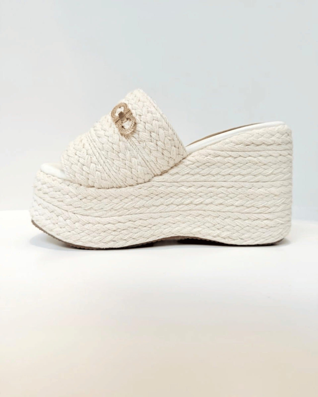 PLATAFORMA ZOÉ EN YUTE BLANCO