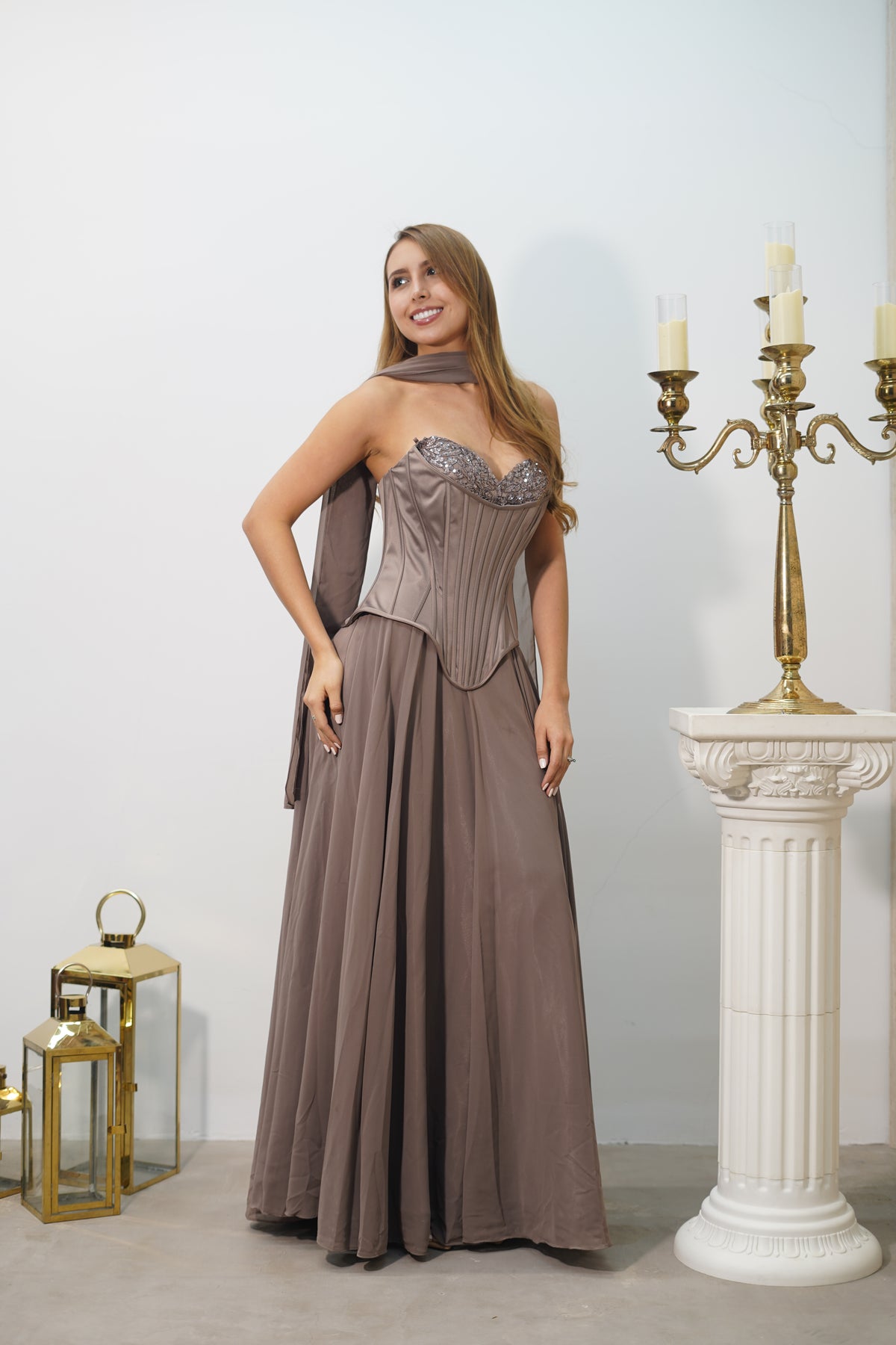 Vestido Éclat Taupe