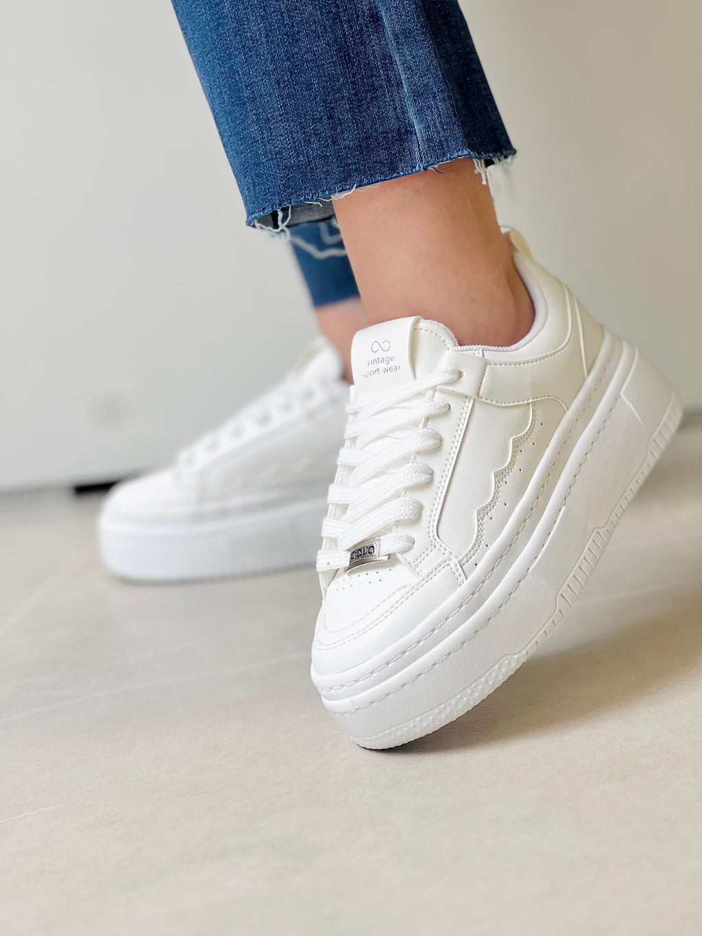 AQ321BLA TENIS PLATAFORMA URBAN STYLE BLANCO