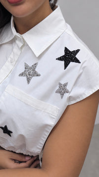 CROP BLANCO POPELINA ESTRELLAS