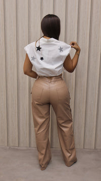 PANTALON CUERO VEGANO MOCA