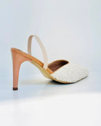 TACÓN ISABELLA SLINGBACK EN CROCHET BLANCO