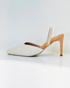 TACÓN ISABELLA SLINGBACK EN CROCHET BLANCO